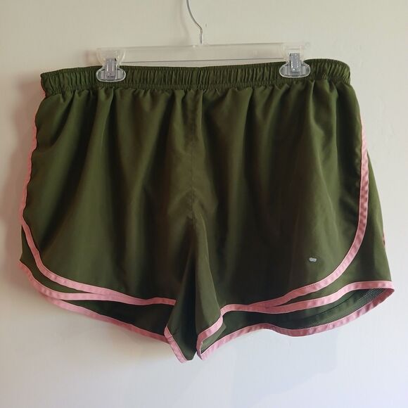 Nike Dri Fit Running Shorts Women's Size 2X Pink & Green - Picture 1 of 6